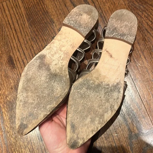 Silver Manolo Blahnik flats - Picture 4 of 4